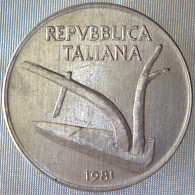 REPUBBLICA ITALIANA 10 Lire Spighe 1981 QFDC  - 10 Liras