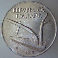 REPUBBLICA ITALIANA 10 Lire Spighe 1981 QFDC  - 10 Liras