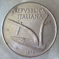 REPUBBLICA ITALIANA 10 Lire Spighe 1976 BB QSPL  - 10 Liras