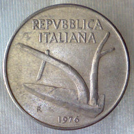 REPUBBLICA ITALIANA 10 Lire Spighe 1976 BB+  - 10 Lire