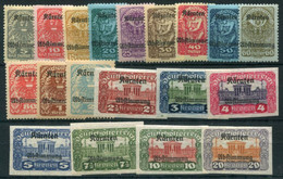 AUSTRIA 1921 Carinthian Plebiscite Overprints LHM / *.  Michel 340-59 - Ungebraucht