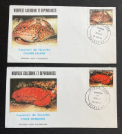 1982 New Caledonia Crustaceans Complete Set Of 2 First Day Covers - Crustaceans