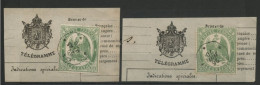 TELEGRAPHE N° 6 (x2) 50 Ct Vert Obl. C. à D. AIX 22/3/70 Et 26/7/70 Sur 2 Fragments De Télégramme - Telegraaf-en Telefoonzegels