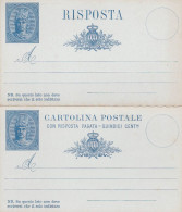 San Marino Postkarte Mit Antwortpostkarte 15 Cmi. 1882 - Briefe U. Dokumente