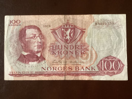 NORGES BANK - NORWAY - NORVEGIA 100 KRONER 1975 VG - Norway