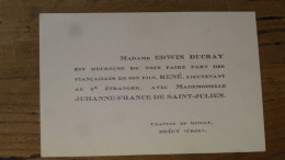 FP De Fiancailles De René DUCRAY Et Jehanne France De Saint Julien A BRECY - 18 Au Chateau De Guilly ............ E2-142 - Compromiso