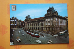 Portugal, Porto. Railway Station - Gare (with Trolley Bus). OLD PC. - Bus & Autocars