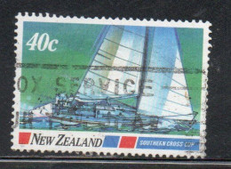NEW ZEALAND NUOVA ZELANDA 1987 BLUE WATER CLASSICS SOUTHERN CROSS CUP 24c USED USATO OBLITERE' - Used Stamps