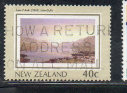 NEW ZEALAND NUOVA ZELANDA 1988 THE LAND PAINTINGS ARTISTS HERITAGE PUKAKI LAKE 40c USED USATO OBLITERE' - Oblitérés