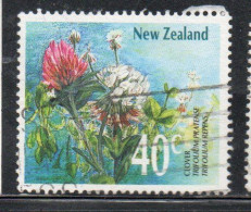 NEW ZEALAND NUOVA ZELANDA 1989 WILDFLOWERS CLOVER 40c USED USATO OBLITERE' - Gebruikt