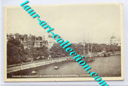 CP ANGLETERRE LONDRE LONDON THAMES EMBANKMENT SHOWING ST PAUL CATHEDRALE BATEAU / PHOTO CARTE POSTALE POST CARD (2010) - River Thames