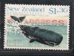 NEW ZEALAND NUOVA ZELANDA ROSS DEPENDENCY 1988 SPEM WHALE WHALES 1.30$ USED USATO OBLITERE' - Usati