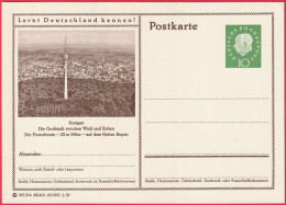 CP - Entier Postal (Allemagne - RFA) - Stuttgart Grande Ville Entre Forêt Et Vignes - La Tour De Télévision - Postkarten - Ungebraucht