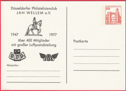 CP - Entier Postal (Allemagne - RFA) (1977) - Club Philatélique (Düsseldorf) Jan Wellem - Postkarten - Ungebraucht