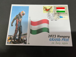 29-8-2023 (3 T 33) Formula One - 2023 Hungary Grand Prix - Winner Max Verstappen (23 July 2023) Hungary Flag Stamp - Otros & Sin Clasificación