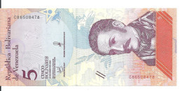 VENEZUELA 5 BOLIVARES 2018 UNC P 102 - Venezuela