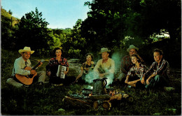 Campfire At Twilight On A Dude Ranch - American Roadside