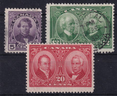 CANADA 1927 - MLH/canceled - Sc# 146-148 - Unused Stamps