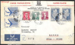 Brazil Brasil Cover Envelope Ca 1960's Rio Grande Do Sul MINISTERIO PUBLICO TO  BERNE SUISSE  Switzerland - Cartas & Documentos