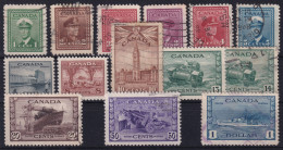 CANADA 1942/43 - Canceled/MLH - Sc# 249-262 - Oblitérés