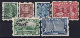 CANADA 1935 - Canceled/MLH - Sc# 211-216 - Unused Stamps