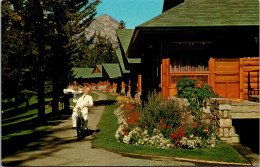 Canada Alberta Jasper Park Lodge Room Service Waiter Riding Bicycle - Jasper