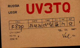 CARTE QSL..RUSSIA   UV3TQ   1970 - Radio