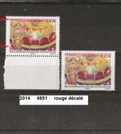 Variété De 2014  Neuf** Y&T N° 4851 Rouge Décalé - Ungebraucht