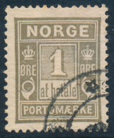 Norway Norvège Norge 1915: 1ø Grey-olive Porto, Fine Used (DCNO-00121) - Gebraucht