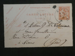 BZ17 FRANCE BELLE  DOUBLE CARTE ENTIER  1913 ALBI A NIMES   +MOUCHON 15C +AFF. INTERESSANT - Other & Unclassified