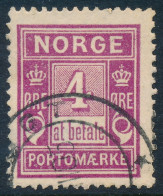 Norway Norvège Norge 1904: 4ø Red-lilac Porto, Fine Used (DCNO-00122) - Oblitérés