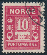 Norway Norvège Norge 1899: 10ø Carmine Porto, Fine Used (DCNO-00123) - Gebraucht