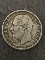 5 FRANCS ARGENT 1869 TRANCHE A LEOPOLD II BELGIQUE / BELGIUM SILVER - 5 Francs