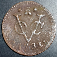 Netherlands East Indies VOC Zeeland Indonesia 1 One Duit 1733 Castle Mintmark - Indonésie