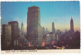 Night Falls On Midtown Manhattan - RCA Building, Chrysler Building And Empire State Building. New York City - (N.Y.-USA) - Manhattan