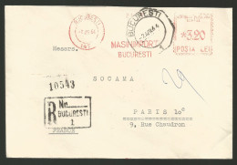 Einschreiben AFS 1964 Lettre Recommandée Masinimport Bucarest Roumanie Vers Socama Paris France - Storia Postale