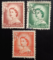 Nouvelle Zélande 1954 Queen Elizabeth II 1½P , 2P & 3P Used - Usati