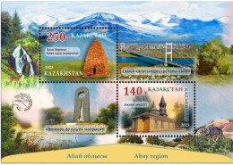 Kazakhstan 2023.Block.Regions Of Kazakhstan. Abay Region. NEW! - Mezquitas Y Sinagogas