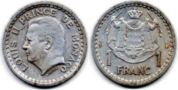 MA 24260 / Monaco 1 Franc 1943 TTB - 1960-2001 Francos Nuevos