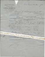 1871  RARE LETTRE ENTETE DUPRAT DUCASSE VINS EAU DE VIE Pont De Bordes Lot Et Garonne Pour Samazeuilh Banque à Bordeaux - 1800 – 1899