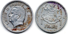 MA 24268 / Monaco 1 Franc 1943 TB+ - 1960-2001 Francos Nuevos