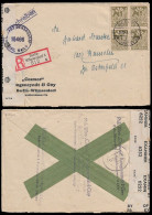 1946 BERLIN U. BRANDENBURG ZENSUR R-BRIEF 30Pfg VIERERBLOCK Mi.-Nr. 7 A BERLIN WILMERSDORF N. OSTERFELDE - Berlín & Brandenburgo