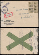 1946 BERLIN U. BRANDENBURG ZENSUR R-BRIEF 30Pfg VIERERBLOCK Mi.-Nr. 7 A BERLIN WILMERSDORF N. OSTERFELDE - Berlin & Brandenburg