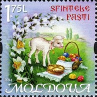 Moldavie Moldova 0752 Pâques, Agneau, Oeuf En Chocolat, Gastronomie Gâteau, Flore - Pascua