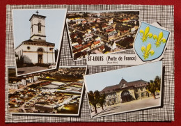 CPSM Grand Format - Souvenir Saint Louis "Porte De France " - (68. Ht Rhin ) Multivues , Multivue - Saint Louis