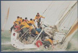 Carte Postale Entier Course Autour Du Monde Par Des Postiers Bateau La Poste 1er Jour 2648 Paris 6 Juin 1990 - Pseudo-entiers Officiels