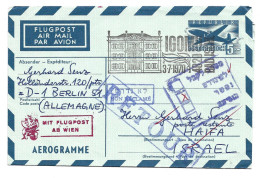 0415g: Aerogramm ANK 13c (30.- €) Wien- Haifa 3.7.1970 Werbestempel Bad Ischl, Mit Rs. AK - Briefe