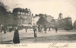 BELGIQUE - Liège - La Place Du Théâtre - Animé -  Carte Postale Ancienne - Liège