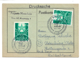 0415a: Österreich 15.7.1949, Esperanto- Sonderstempel Auf Beleg Nach Oldenburg, Deutschland - Esperanto
