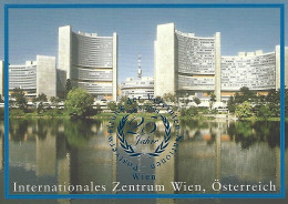 ONU Vienna 2004 Cartolina Per Il 25° Ann. Della Sede, Annullo Speciale Fdc, Bella - Cartas & Documentos